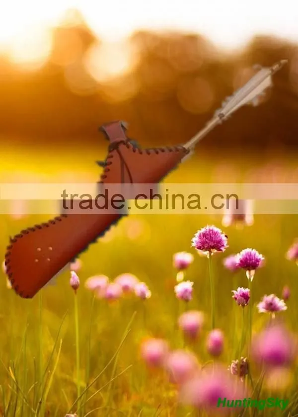 Traditional Archery Cowhide Leather Arrow Quiver For Archery Shooting