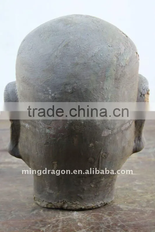 Chinese antique wooden Buddha head sculpture