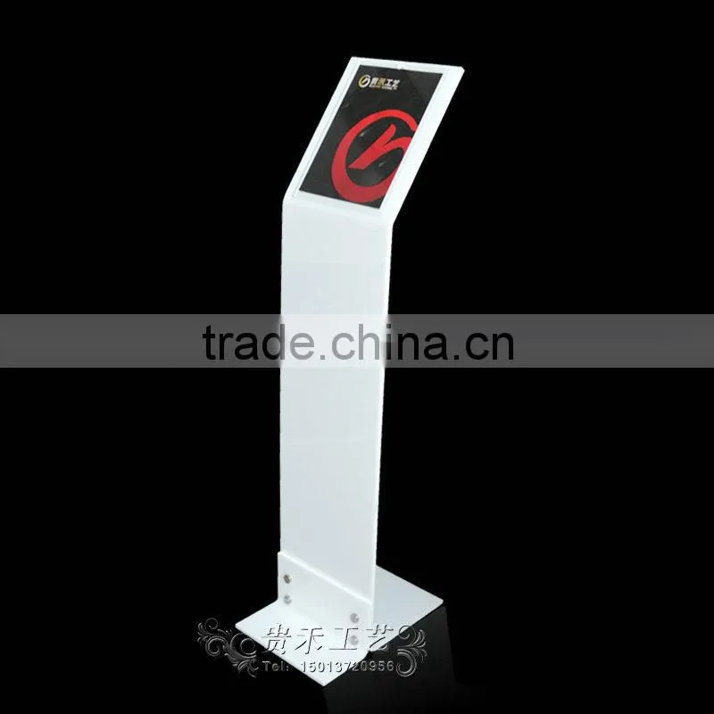 White Hight quality Acrylic poster display stand,magazine display
