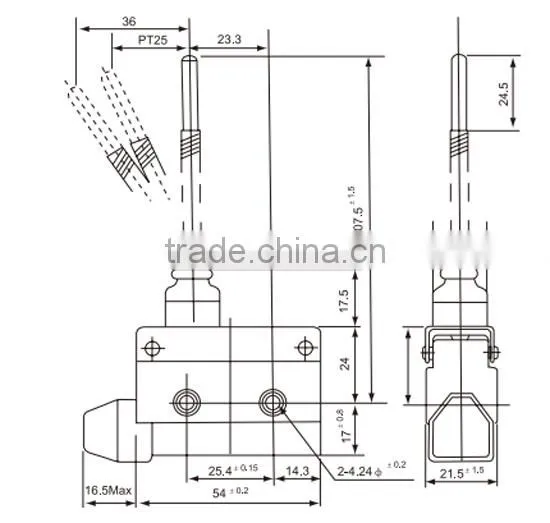 CNTD Highest Demand Plastic Rod Cover water-proof and oil-proof Micro Switch IP40 CZ-7166