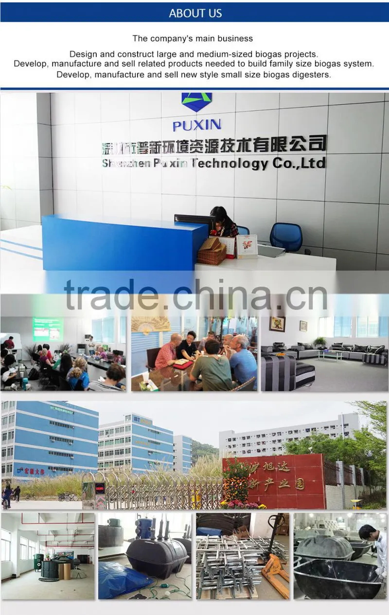 China Low Cost PUXIN Soft Dome Biogas Digester for Sewage Plant