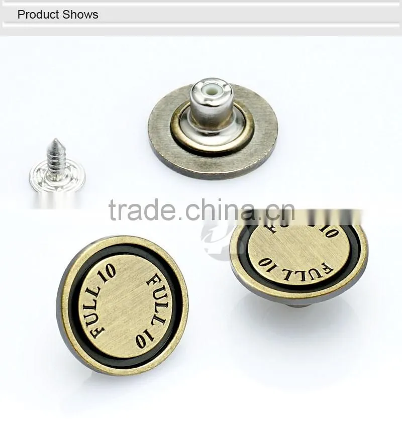 Brushed Antique Custom Metal Buttons For Garments Luxury