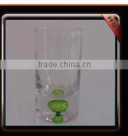 NEW PRODUCT!Mouth Blown Whisky Glass with White Porcelain Decoration