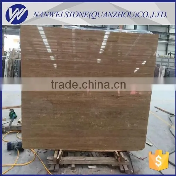 Top polished brown color travertine marble noce travertine marble slabs and tiles