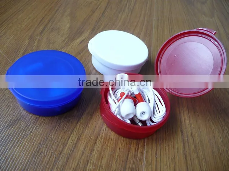 Triangle plastic case earphone for promotional proposal