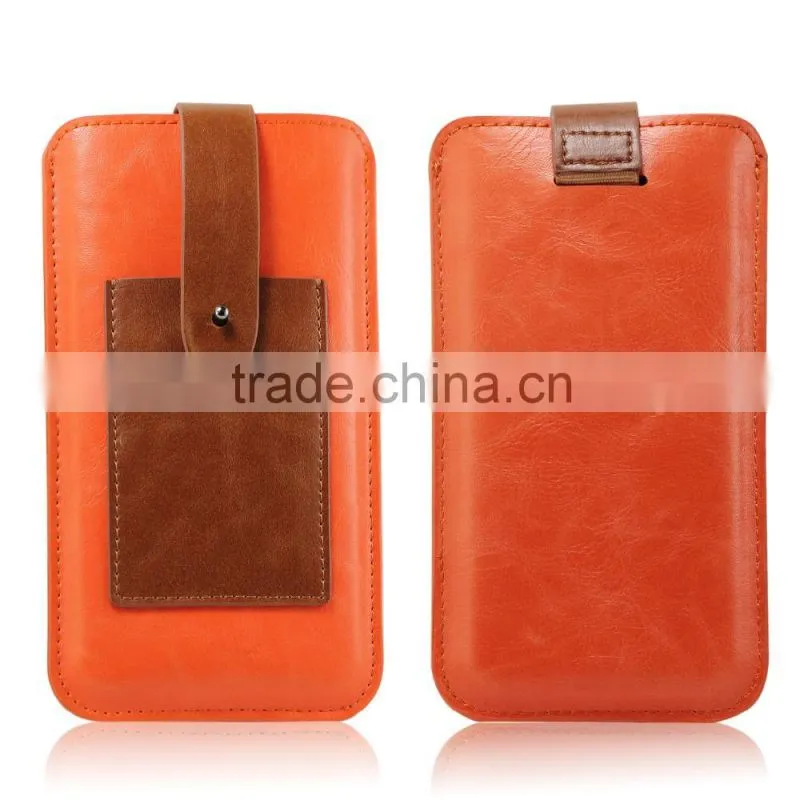 New Business Style Leather Cell Phone Pouch with Buckle