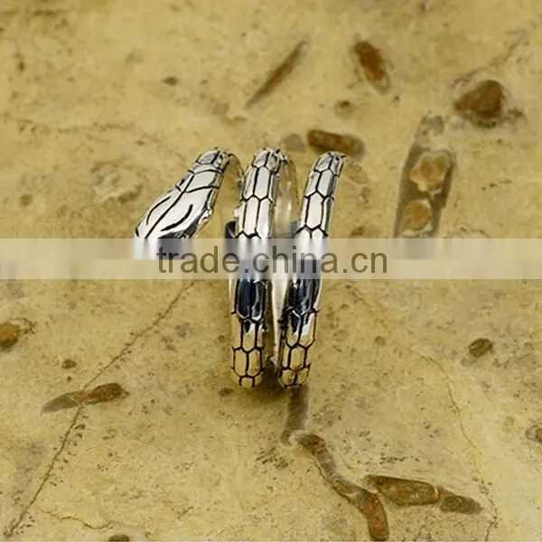 925 silver cz snake ring, thin snake shape ring