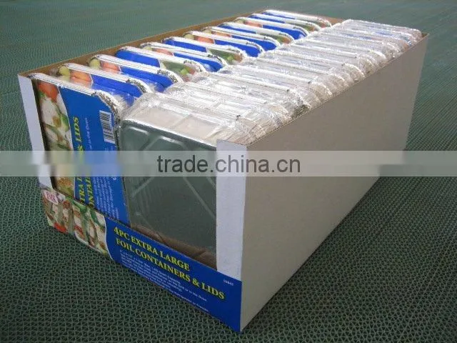 4PK Extra large aluminum foil containers&Lids