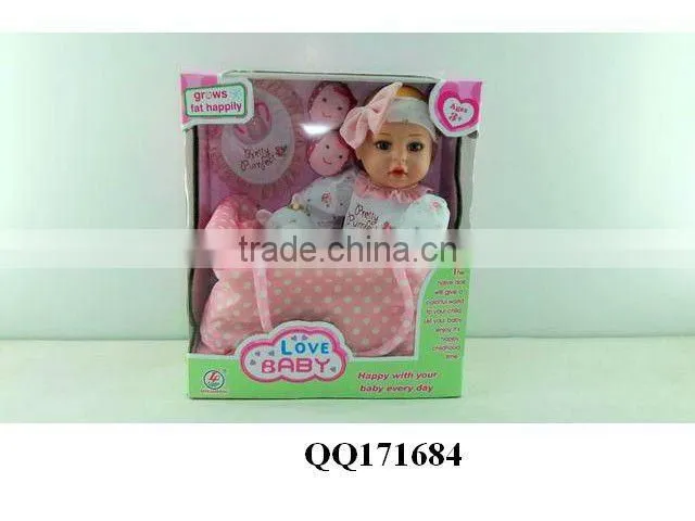 14" funny baby doll set with IC-papa,mama,cry,laugh