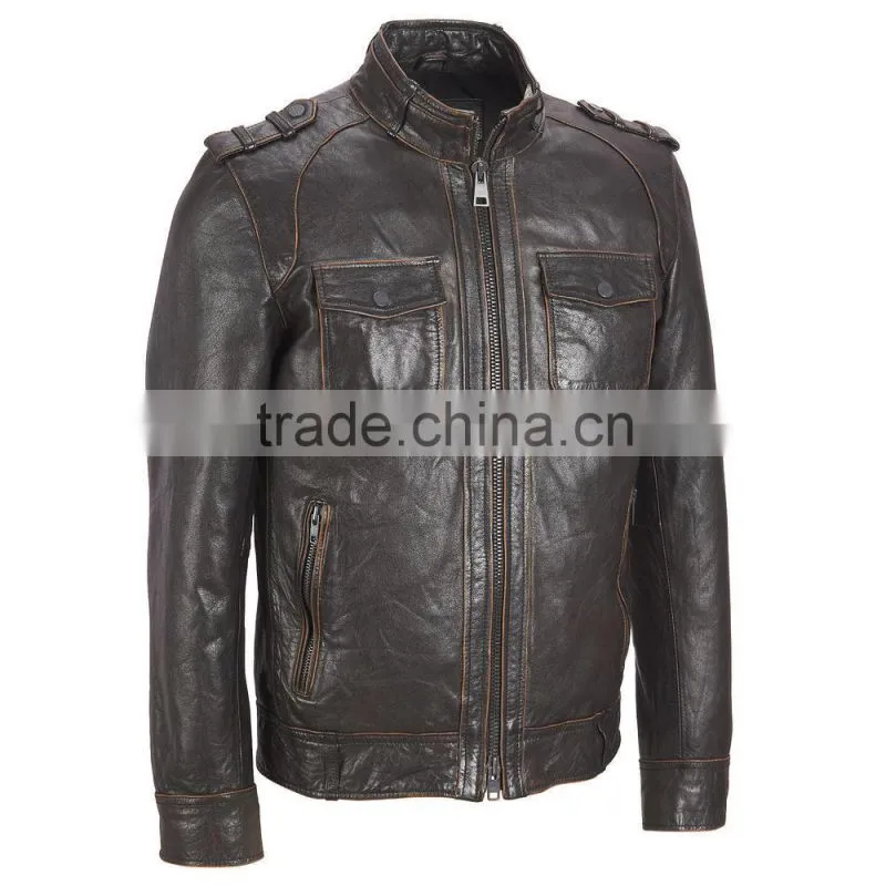 2014 men's shiny winter hooded fake leather jacket with ac coating , Men Leather Winter Jacket