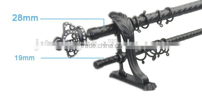 28+19mm Double Curtain Rod,Iron Curtain Rod,Metal Curtain Rod