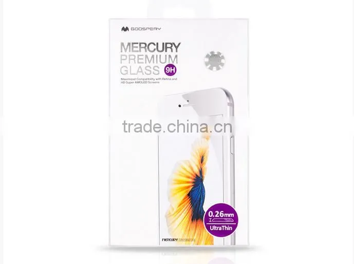 9h 0.26mm mercury tempered glass retail packaging for sony m4 aqua, for sony glass screen protector