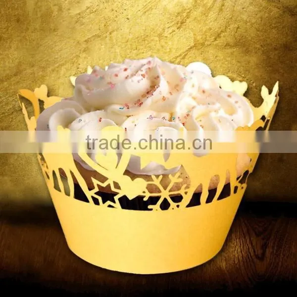 red wedding party decors cupcake decoration laser cut cupcake wrapper