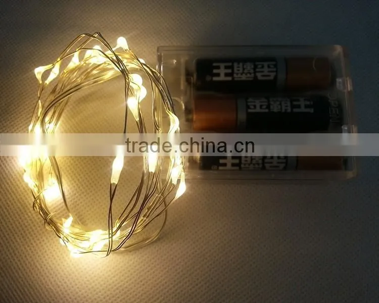2M 40 LED Mini AA Battery Powered String Twinkling Copper Wire Fairy Lights