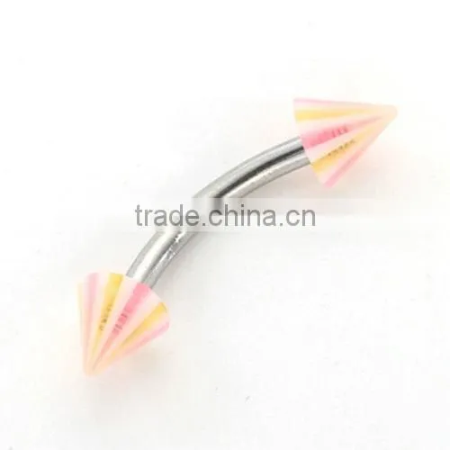 Wholesale Fake Cheap Unique Cool Acrylic Cone Stainless Steel Eyebrow Rings Piercing Jewelry
