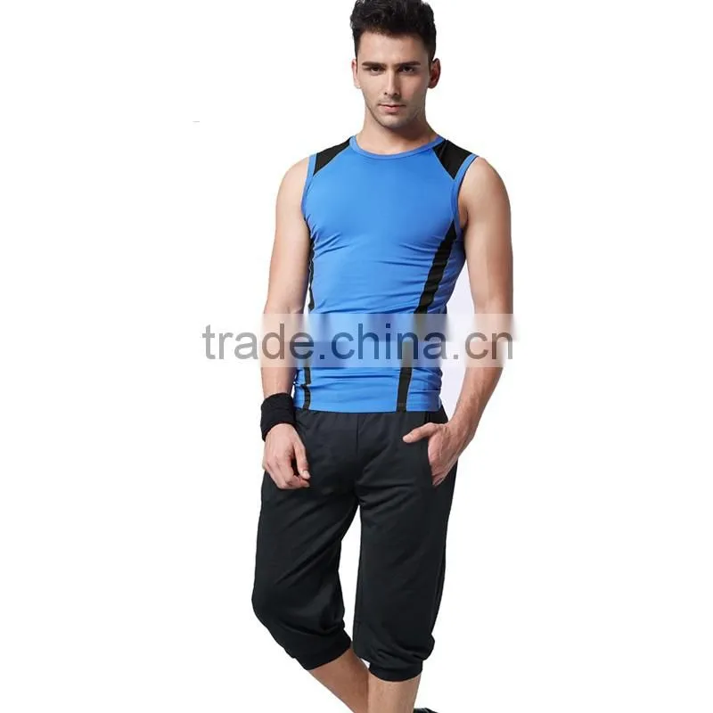 Men's Dry Fit Fitness Shirts 10% Spandex 90% PTT Dri Fit Shirts Wholesale