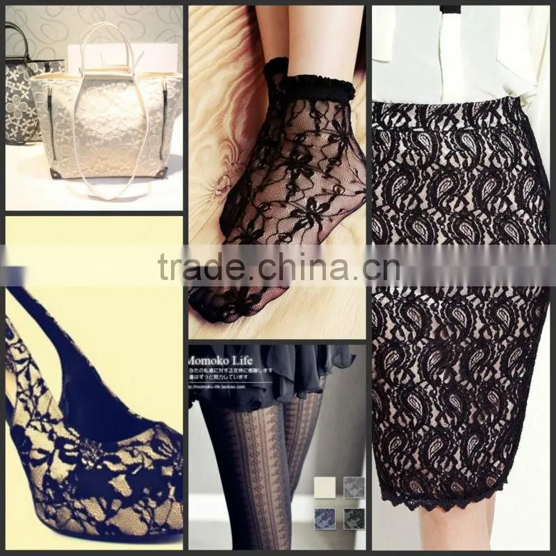 embroidered floral lace for dress or underwear