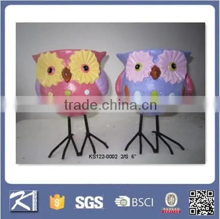 Funny ceramic owl figurine garden decoration