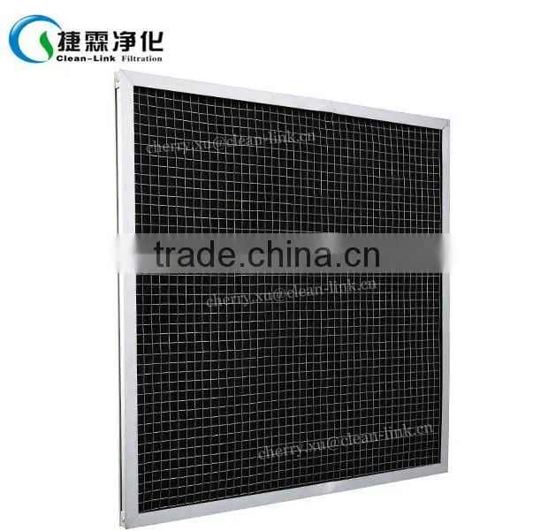 Panel style activated carbon dust filter mesh