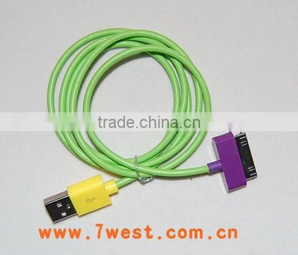 colorful usb data charger cable for iphone/ipad/ipod