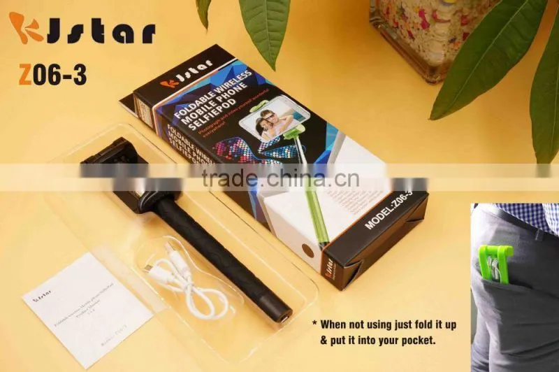 2015 original KJSTAR new bluetooth foldable selfie stick monopod