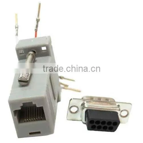 Black DB9 Male to RJ45 Modular Adapter