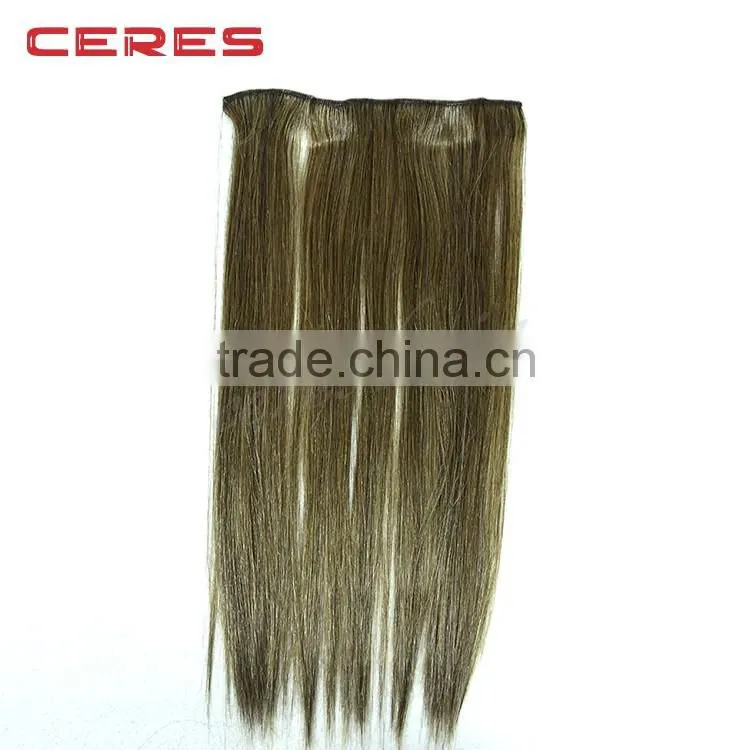 stock synthetic hair clip in hair extension, factory price invisible hair clip