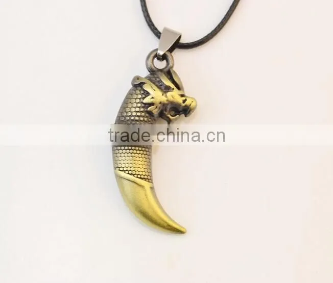 Popular PUNK charm wolf tooth pendants Necklace gift