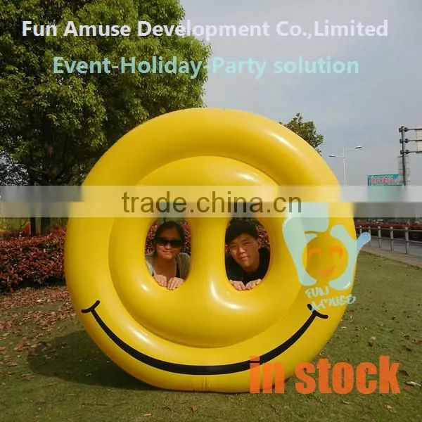 cheap pvc inflatable emoji pool float for sale