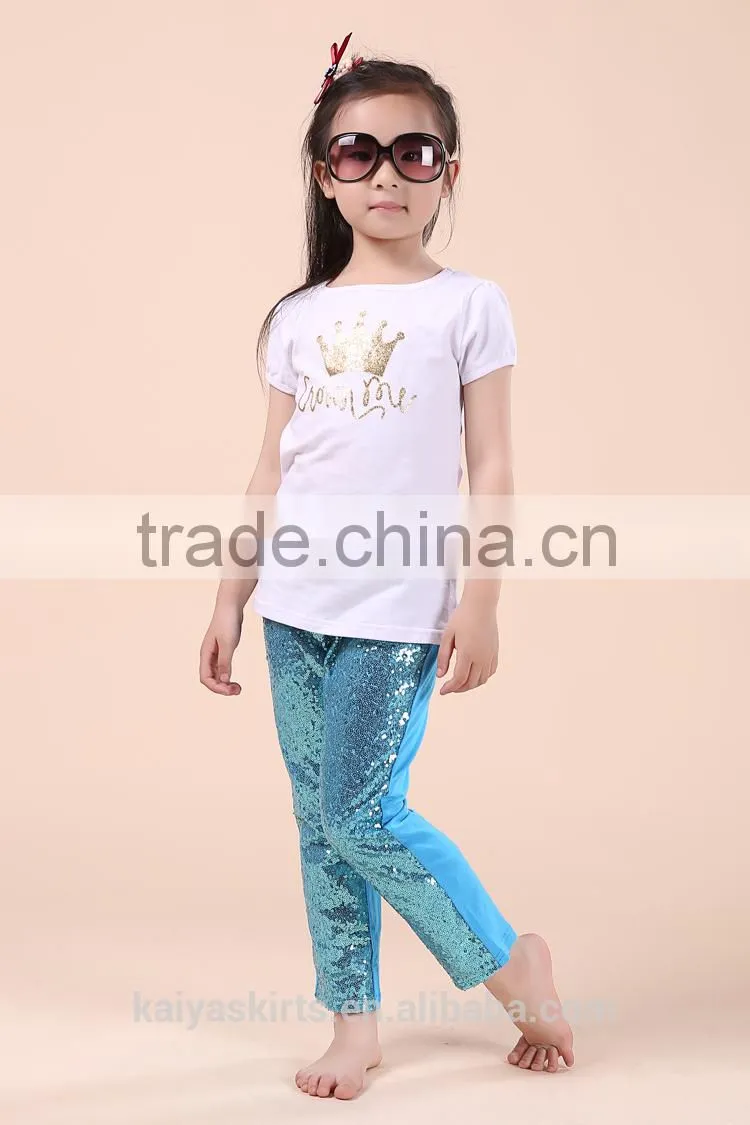 baby girl Gold seaside long pant lovers designing pants latest design pants
