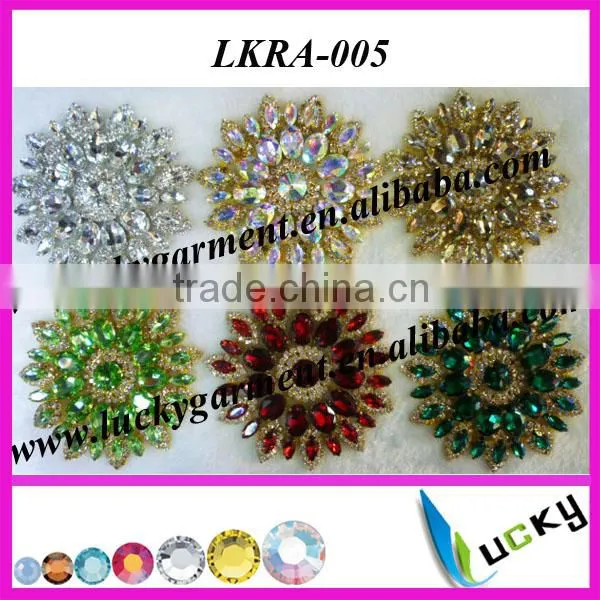Hot Selling New Design Rhinestone applique for wedding dress brooch