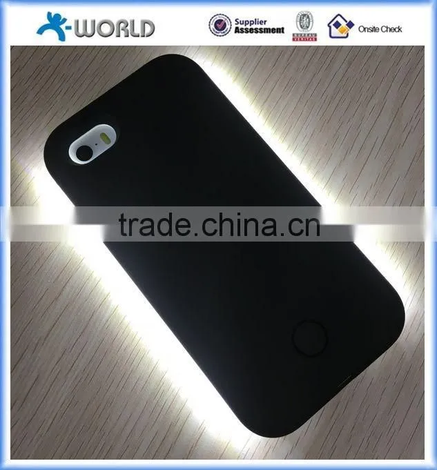 hot selling led bulb flash light case for iphone 6s/6s plus, selfie led case for iphone 5