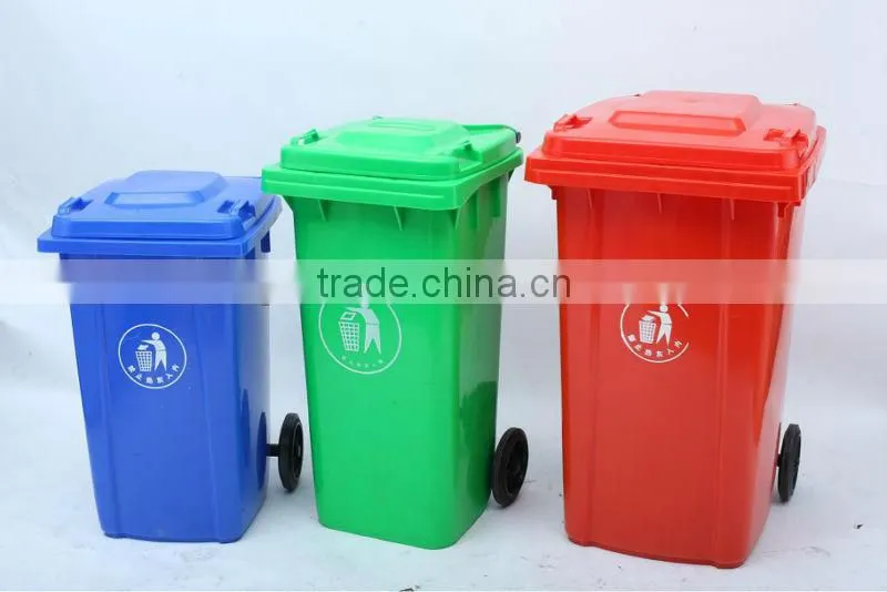 HDPE stand 120 liter garbage drum with wheels