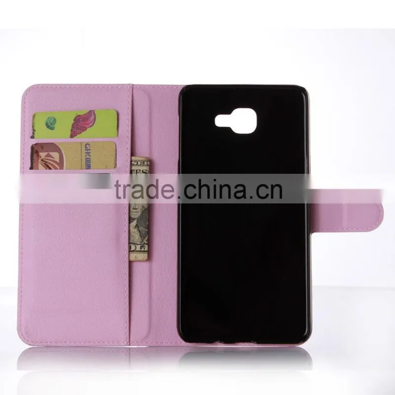 Factory Price Lichee Leather Pouch Wallet Case Folio Stand Cover for Samsung GALAXY A9