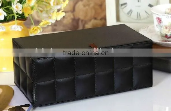 hot sale leather fancy tissue box PU cheap napkin box