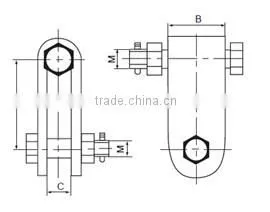 2015 High Quality Hot Dip-Galvanized UB type clevis tongues/right angle hung plates