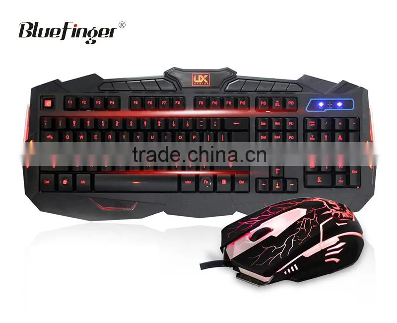 2400DPI Adjustable USB backlit keyboard and mouse for computer