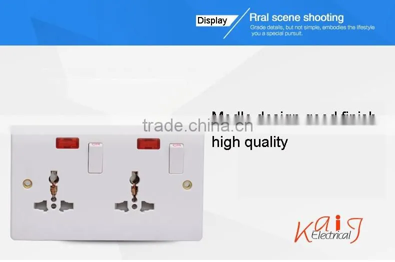 Factory price Double 10A 3 Pin Wall socket