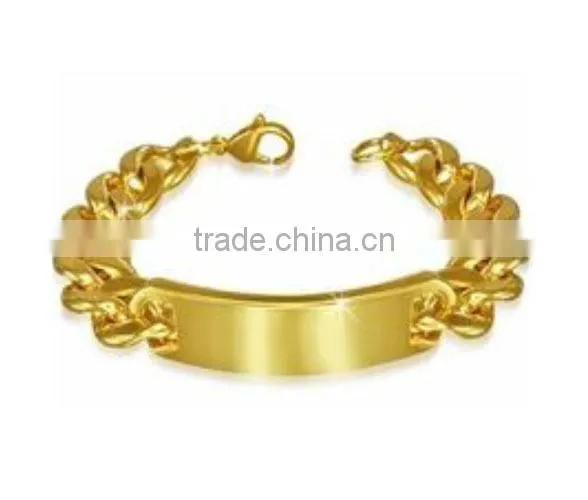 Stainless Steel hot selling gold IP-plated ID bracelet