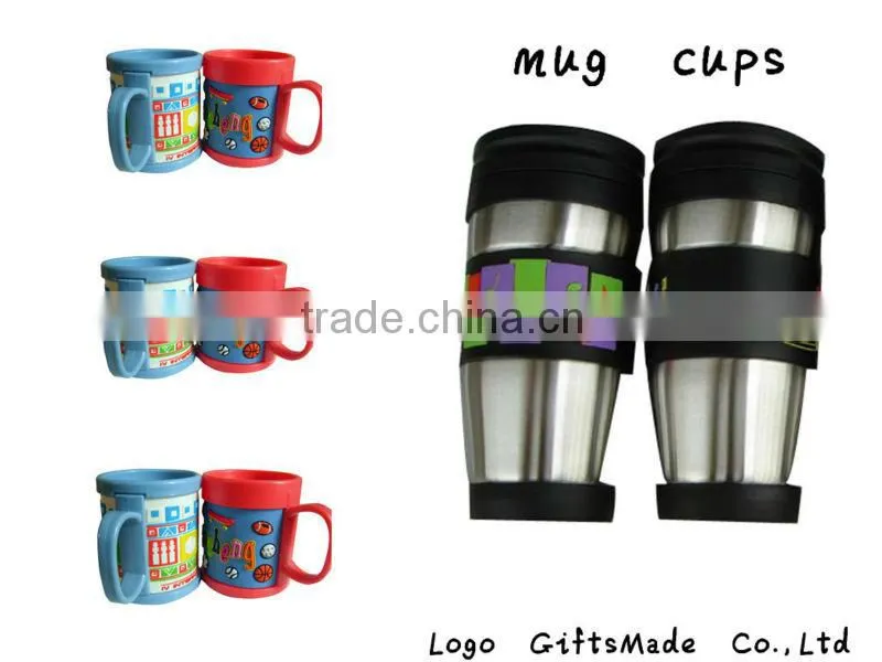 stainless steel thermal mug with plastic lid