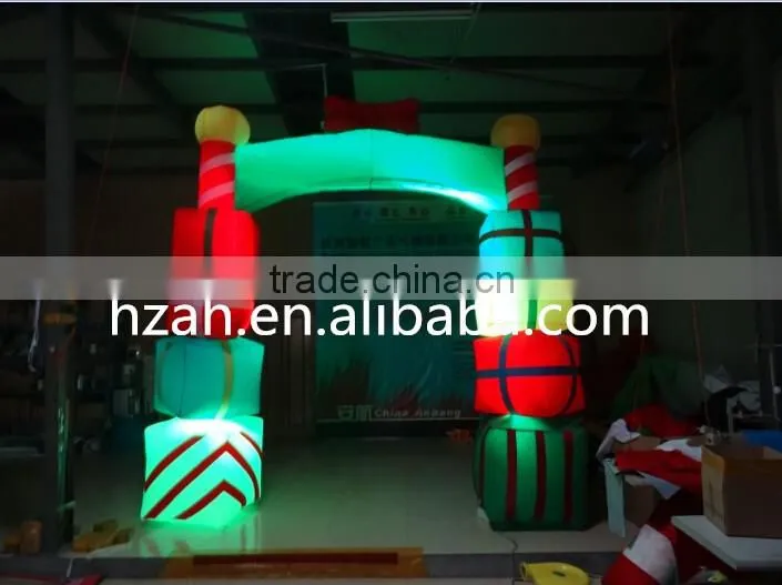 Lighted Inflatable Gift Archway Gate Christmas Arch