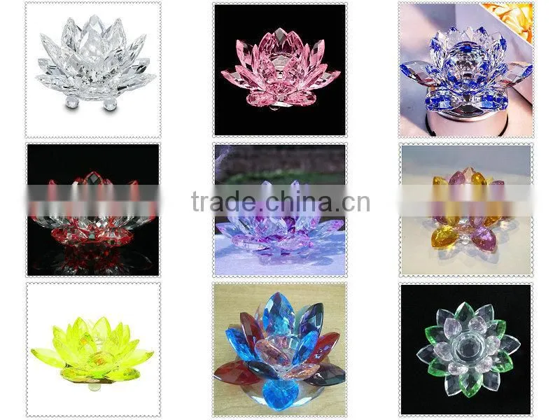 Handcrafts Clear Crystal Lotus Decoration for Wedding Gifts