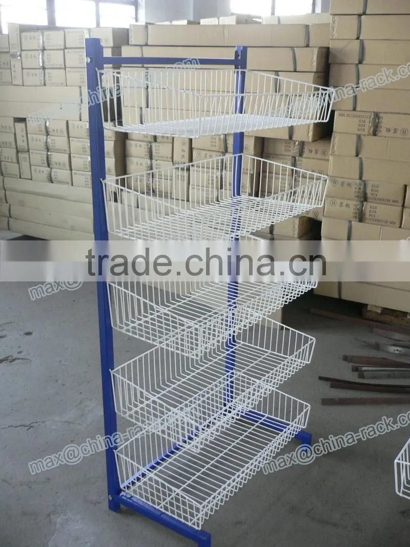 Convenient Wire Basket Vegetable Display Shelf