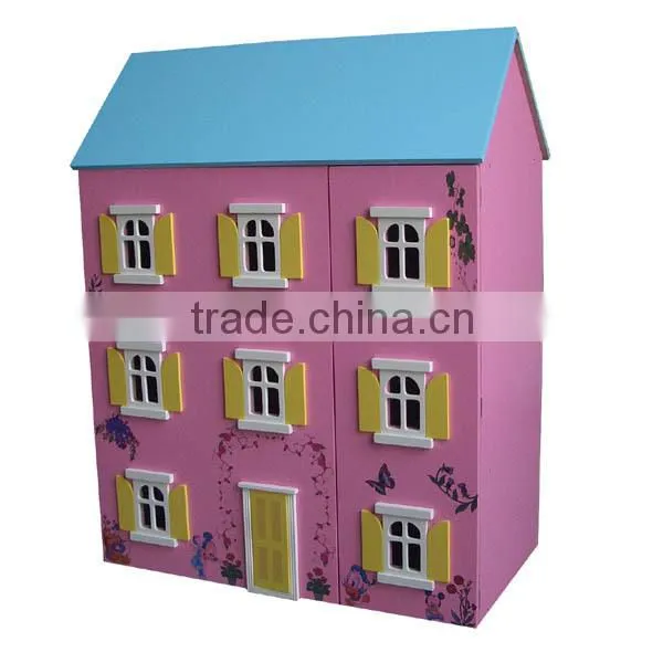 3-Storied Empty Wooden Toys Dollhouse