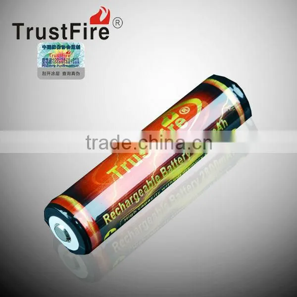 TrustFire lithium ion battery 18650 2800mah 3.7V with protected PCB China brand manufacture