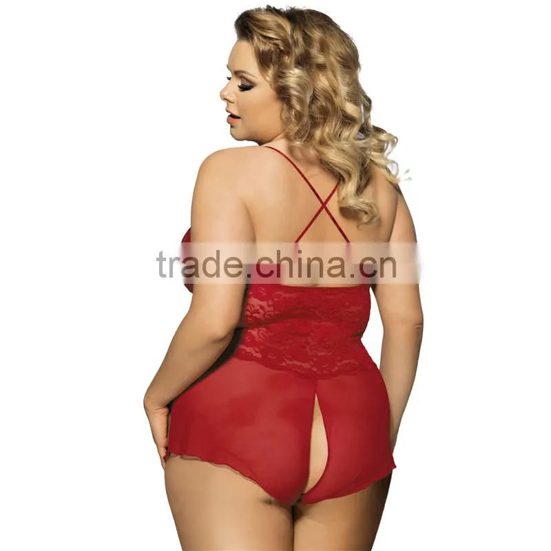 New design lastest fashion matrue fat women plus size sexy lingerie