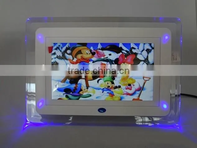 Multimedia SD card type transparent acrylic 7 inch lcd photo digital frame