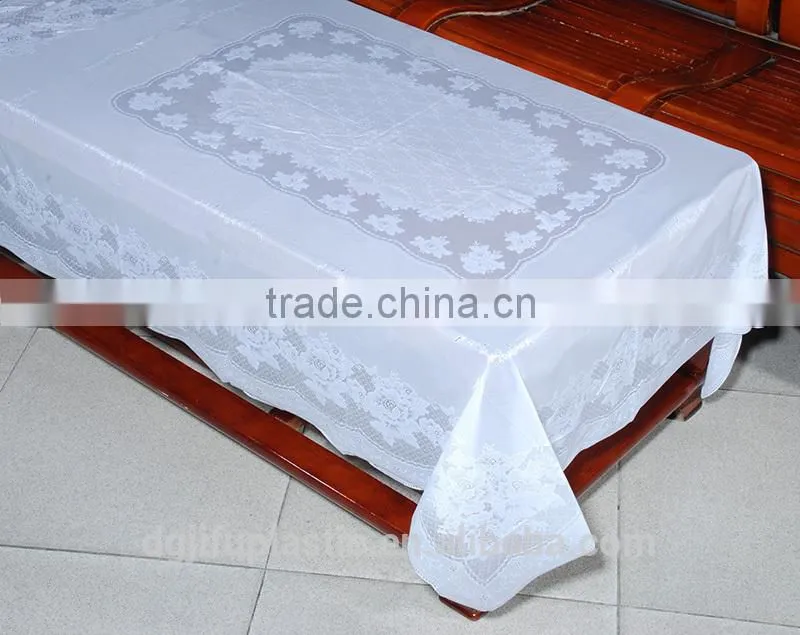 PVC rectangle white tablecloths