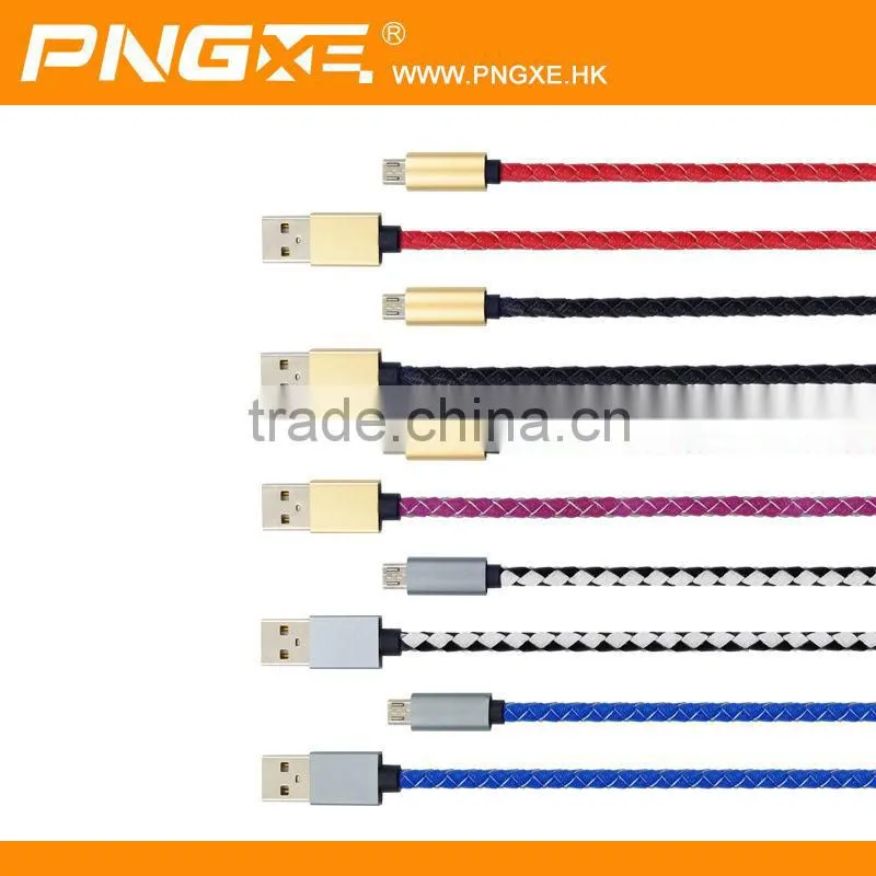 High quality braided usb metal cable colorful round copper cable price per meter for samsung 8pin micro usb cable