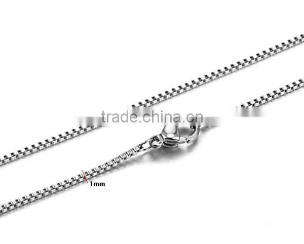 Wholesale 304 stainless steel 1mm box chain necklace